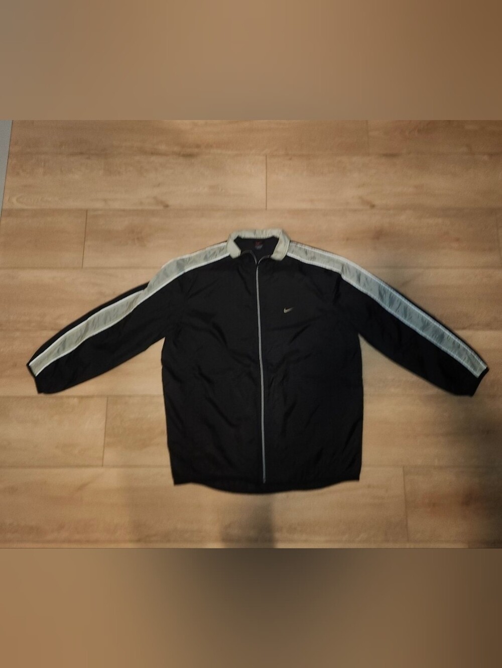 Vintage Y2K Nike Black & Tan Windbreaker Embroidered Logo Men's Size Xtra Large